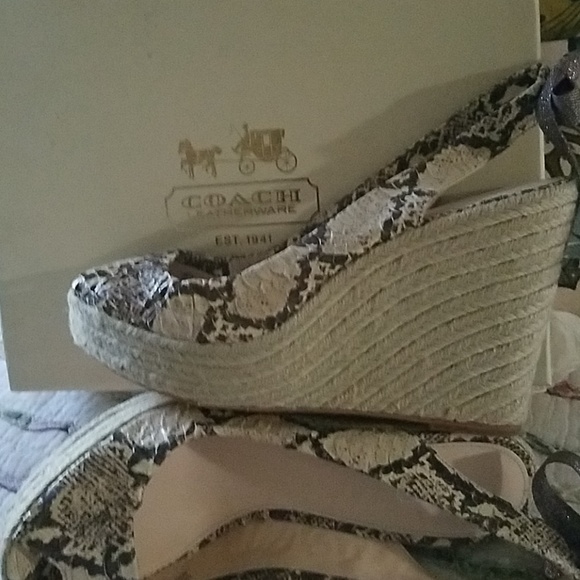 NIB COACH Maritza Platform Espadrille Wedges 9 - Picture 6 of 7